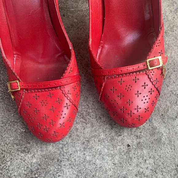 Christian Dior Red Cannage Leather Cut out Heeled Pumps, size  39 - Picture 5 of 15